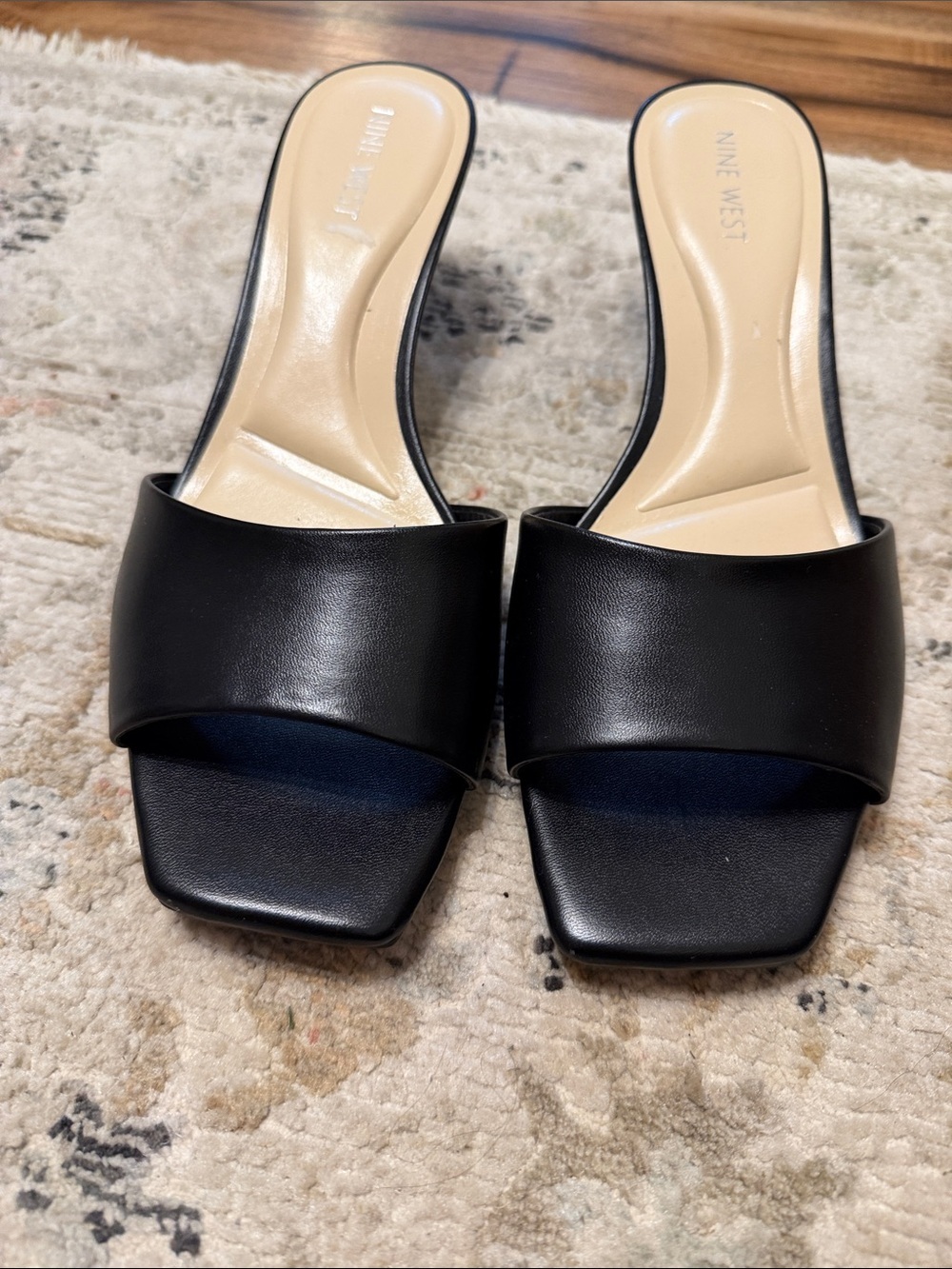 Nine West Black Slide Mules with Low Block Heel - Picture 5 of 5
